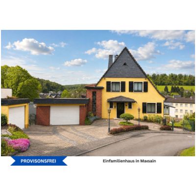 Freistehendes Einfamilienhaus mit Terrasse, zwei Garagen und Garten in ruhiger Wohnlage von Maxsain 